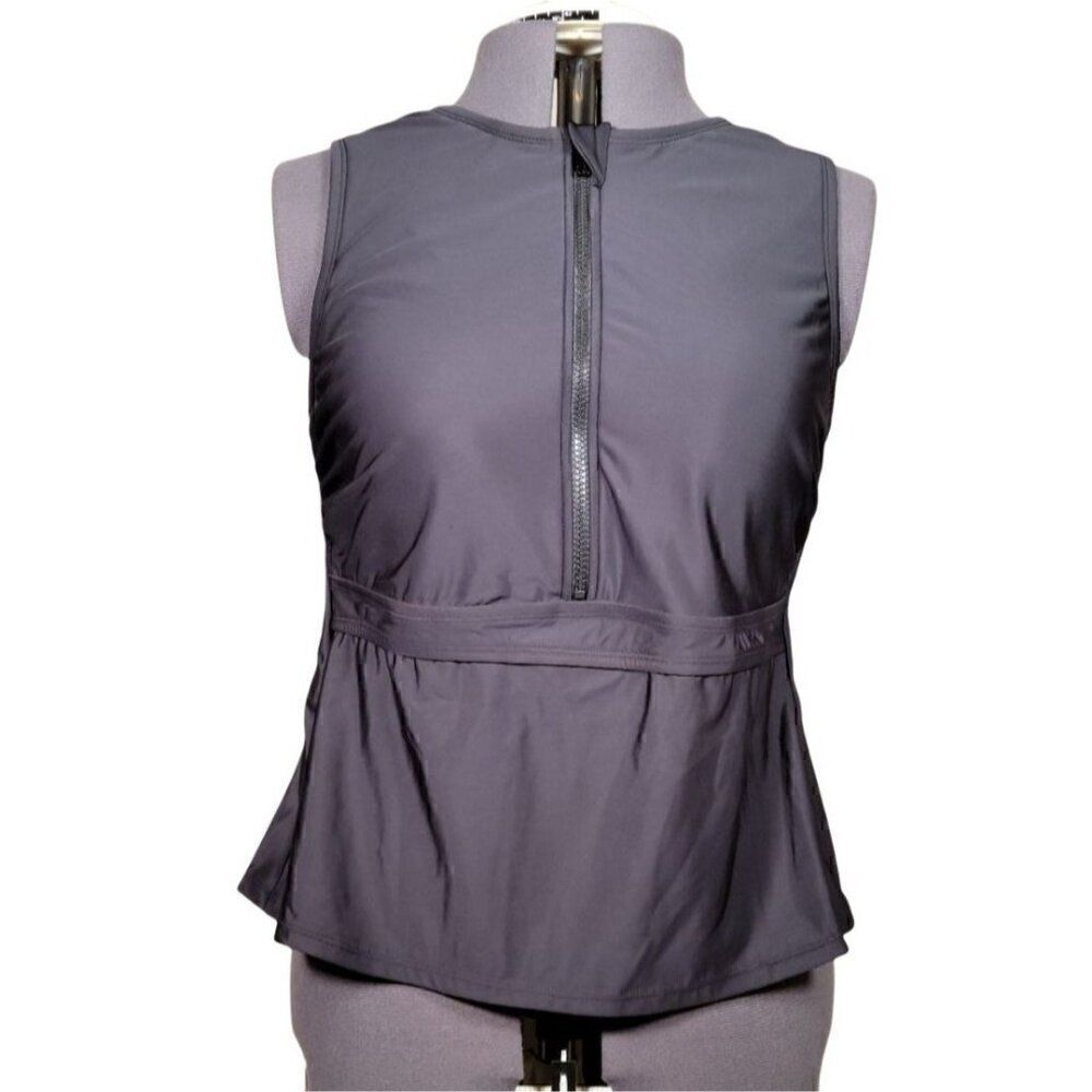 All in Motion Women's Sleeveless Zipper Front Rash Guard Sz 26W